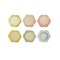 Hello Honey 6-Piece Flower Shaped Stoneware Trivet in Reactive Crackle Glaze, Multicolor